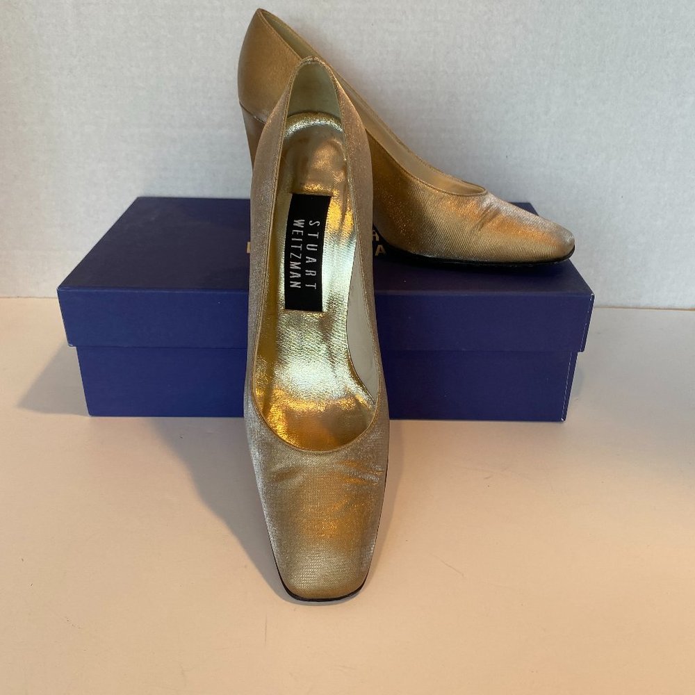 Stuart Weitzman Gold Lame Pumps